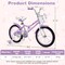 18 Inch Pink Girl Bike with Basket, Detachable Training Wheels for Kids 4-8 Years Old